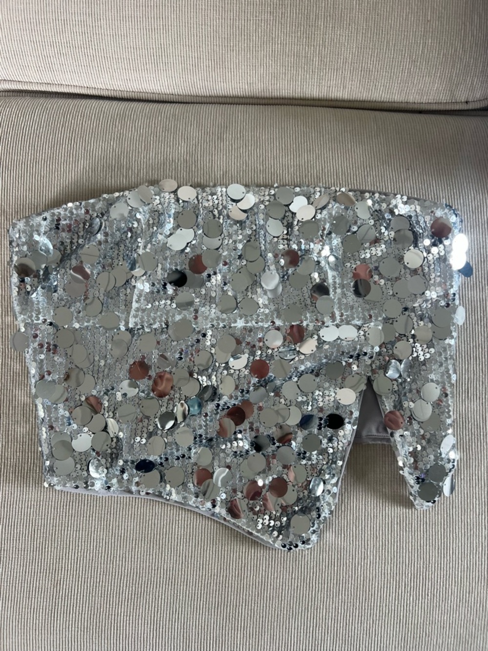 Cider Silver Sequin Strapless Tube Top